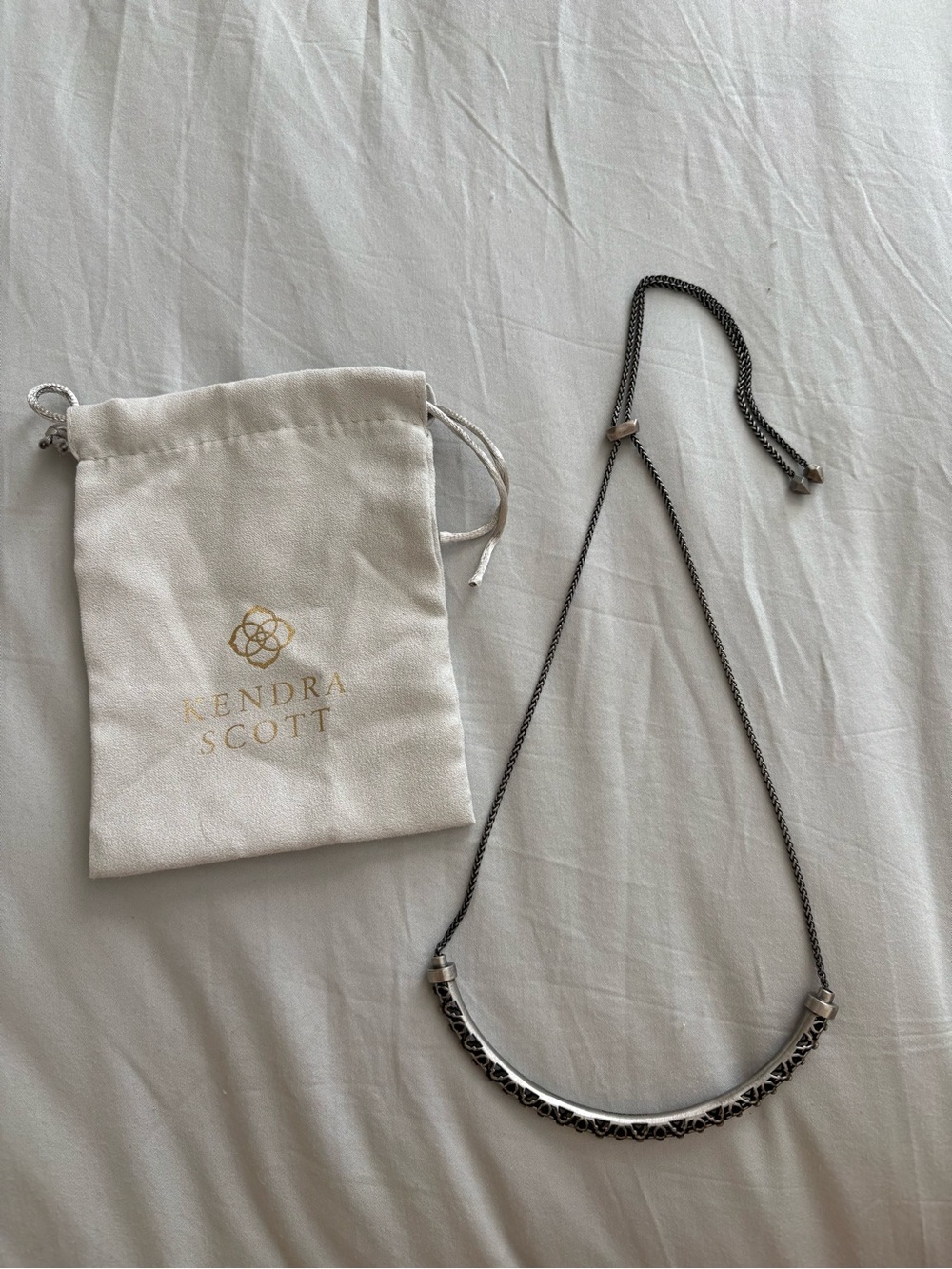 Kendra Scott Lucy Choker Necklace Antique Silver Adjustable View 2
